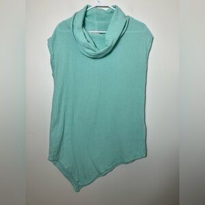 oh my gauze! 100% Cotton Sz M Seafoam Blue Tank Top Asymmetrical Hem Beach Boho‎